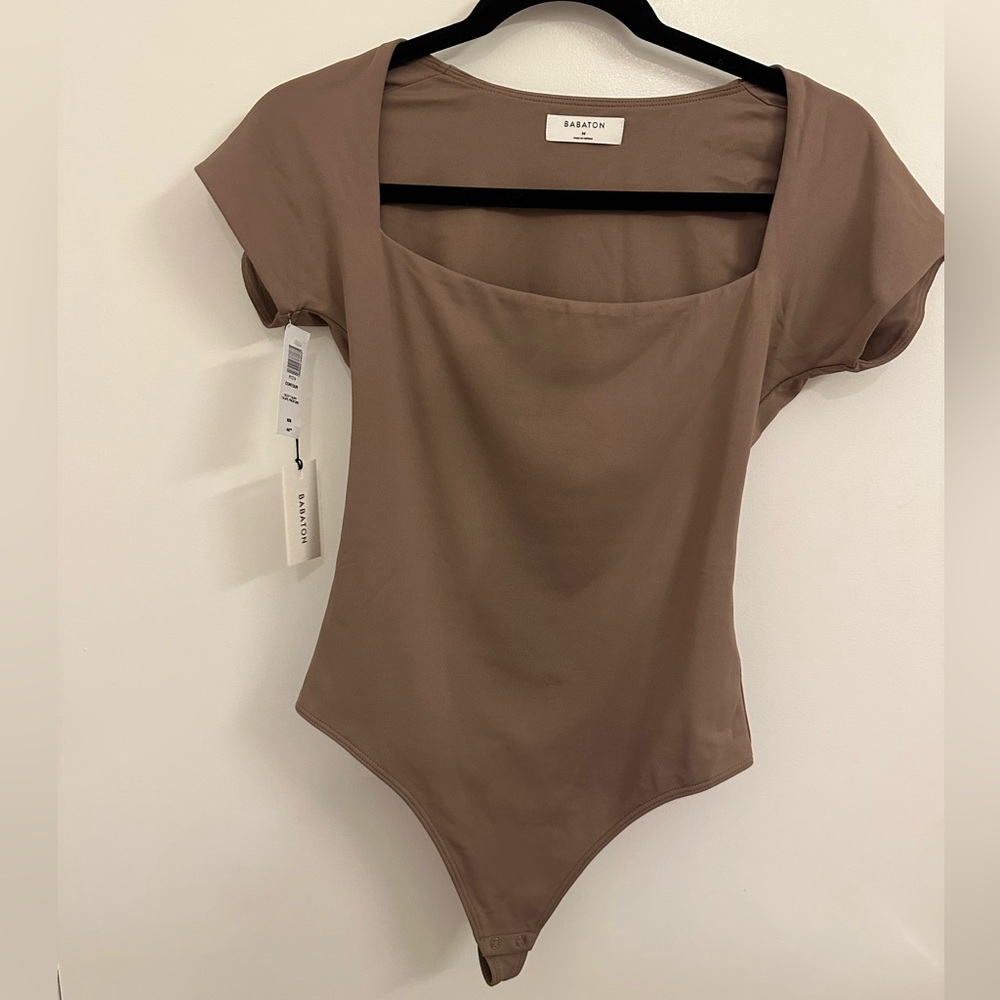 NWT Babaton Deep Taupe Thong Bodysuit